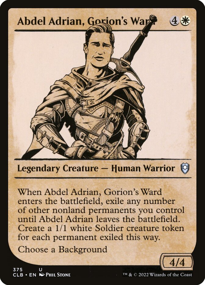 Abdel Adrian, Gorion's Ward, Commander Legends: Battle for Baldur's Gate · 375