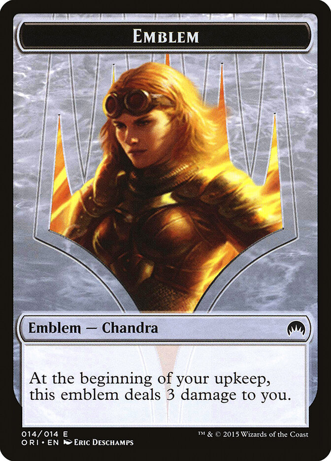 Chandra, Roaring Flame Emblem, Magic Origins Tokens · 014