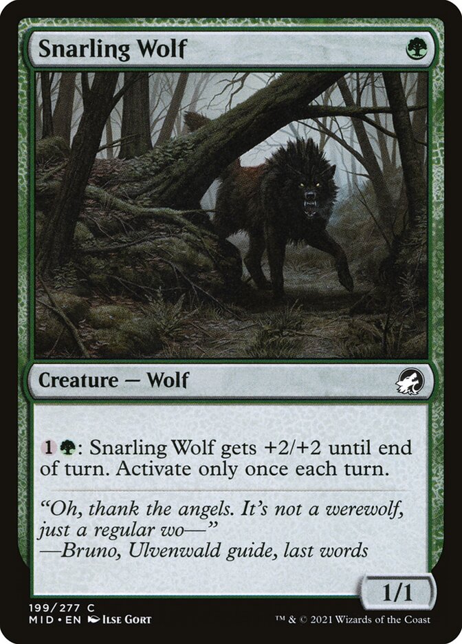 Snarling Wolf, Innistrad: Midnight Hunt · 199/277