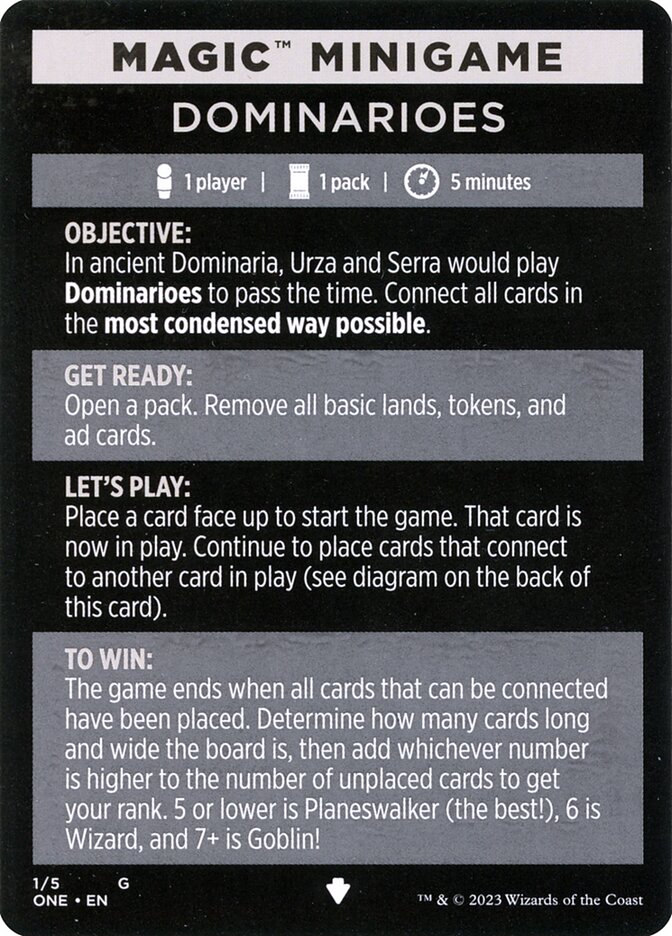 Dominarioes // Dominarioes (cont'd), Phyrexia: All Will Be One Minigames · 001