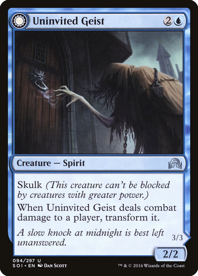 Uninvited Geist // Unimpeded Trespasser, Shadows over Innistrad · 094/297