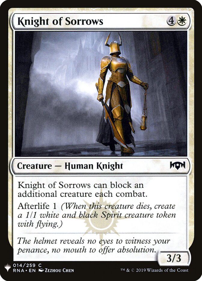 Knight of Sorrows, The List · rna-14