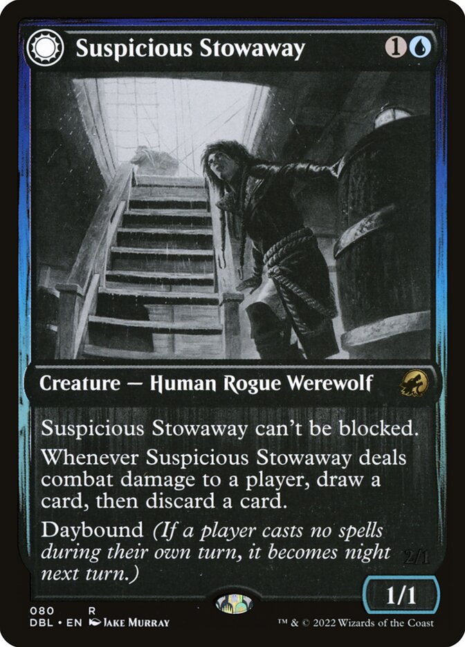 Suspicious Stowaway // Seafaring Werewolf, Innistrad: Double Feature · 080/534