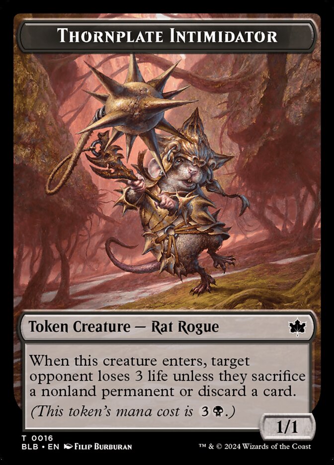Thornplate Intimidator, Bloomburrow Tokens · 0016