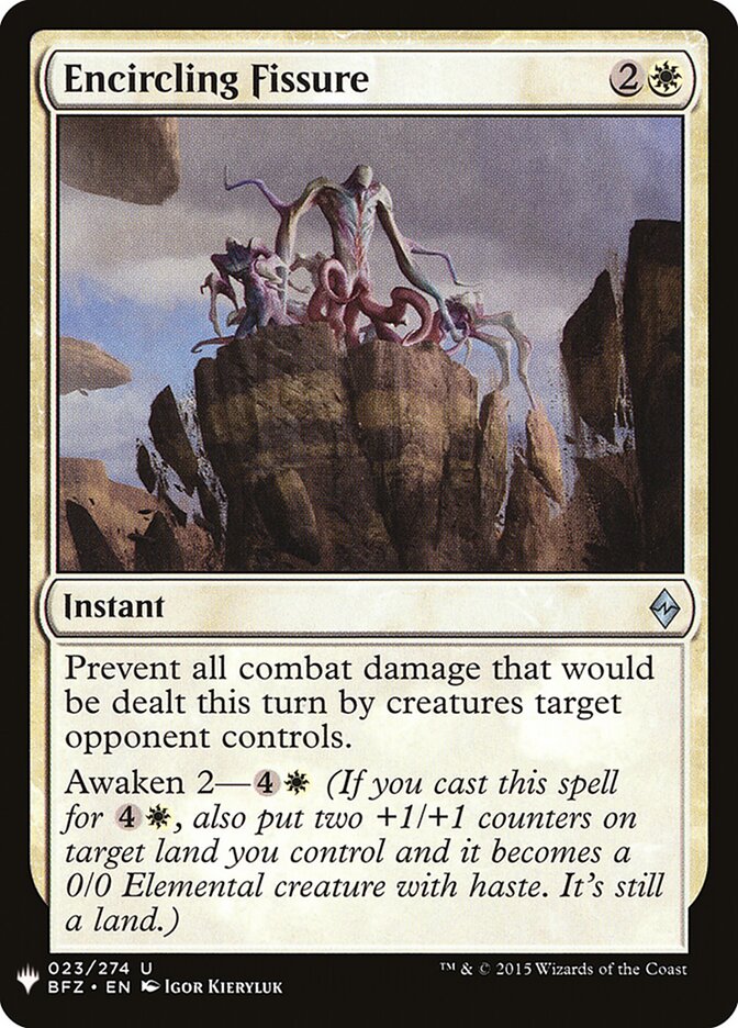 Encircling Fissure, The List · bfz-23
