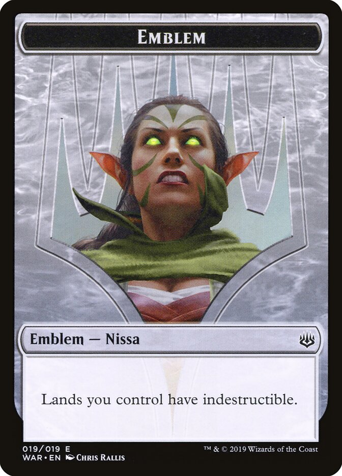 Nissa, Who Shakes the World Emblem, War of the Spark Tokens · 019