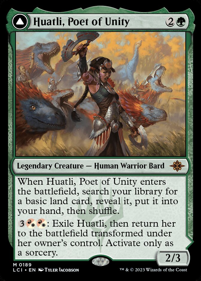 Huatli, Poet of Unity // Roar of the Fifth People, The Lost Caverns of Ixalan · 0189