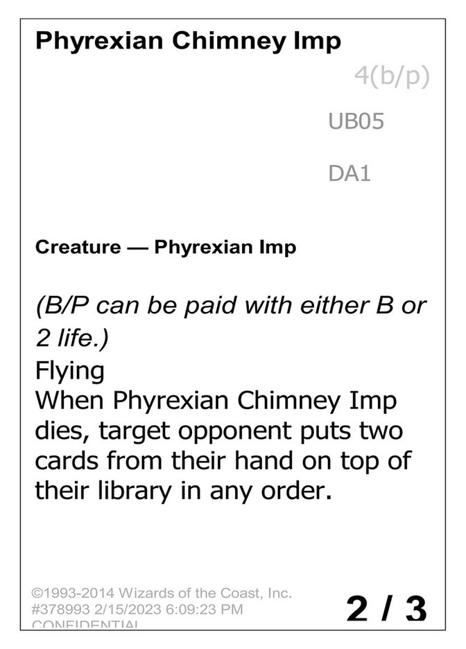 Phyrexian Chimney Imp, Unknown Event · ub05