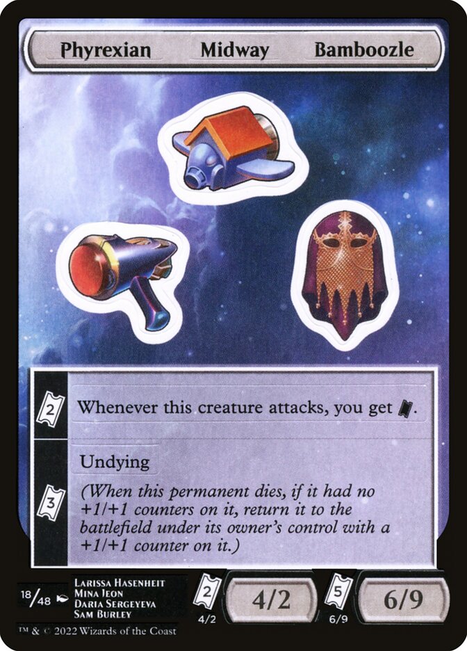 Phyrexian Midway Bamboozle, Unfinity Sticker Sheets · 018/048