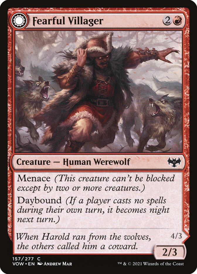 Fearful Villager // Fearsome Werewolf, Innistrad: Crimson Vow · 157/277