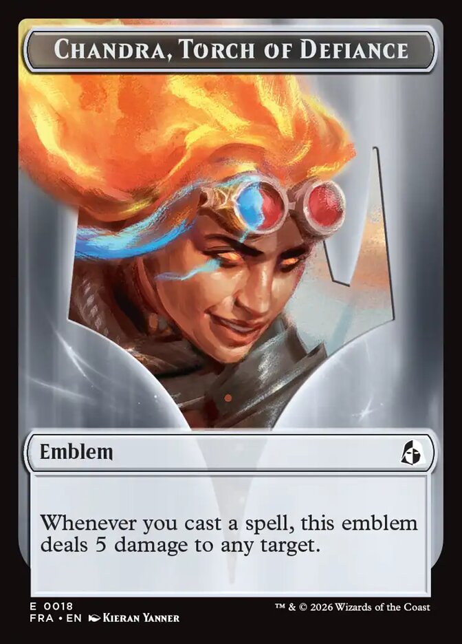 Chandra, Torch of Defiance Emblem, Reality Fracture Tokens · 0018