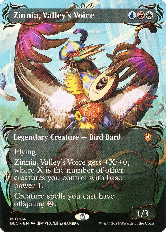 Zinnia, Valley's Voice, Bloomburrow Commander · 0104