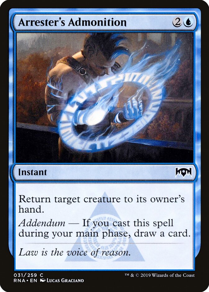 Arrester's Admonition, Ravnica Allegiance · 031/259