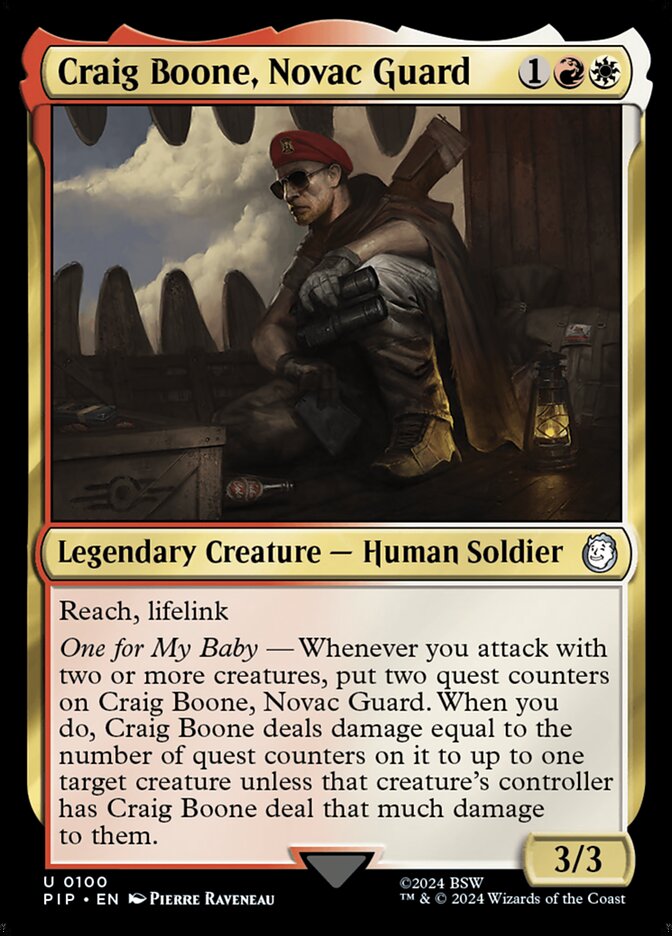 Craig Boone, Novac Guard, Fallout · 0100