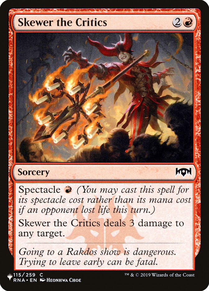 Skewer the Critics, The List · rna-115