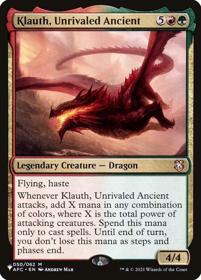Klauth, Unrivaled Ancient, The List · afc-50