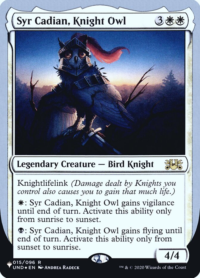 Syr Cadian, Knight Owl, The List (Unfinity Foil Edition) · 9