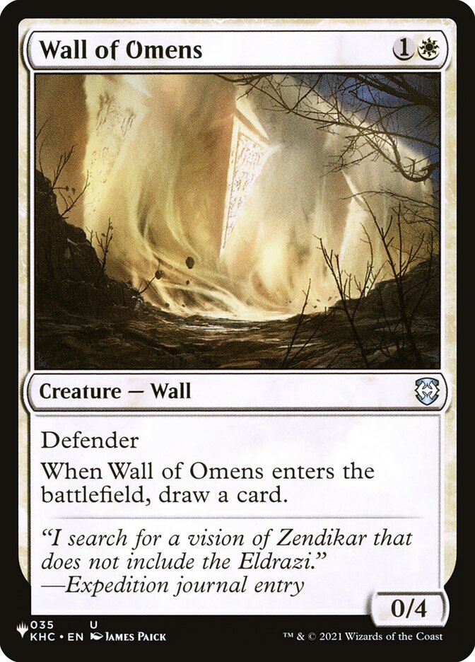 Wall of Omens, The List · khc-35
