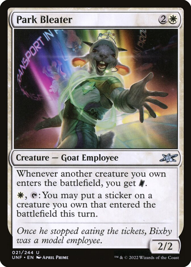 Park Bleater, Unfinity · 021/244