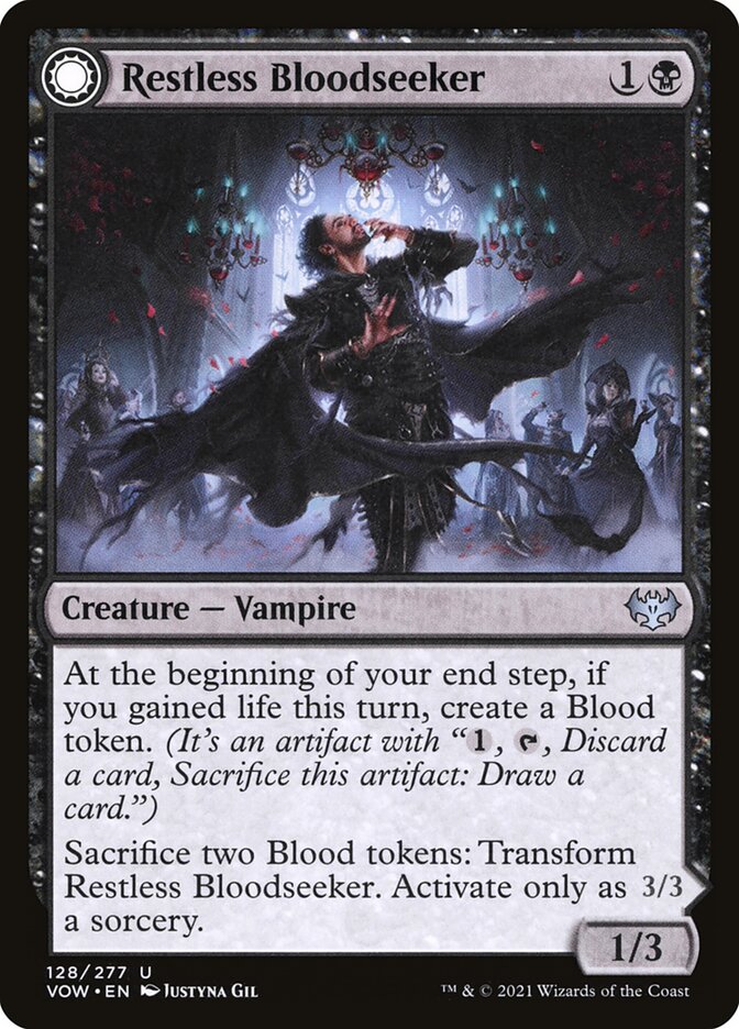 Restless Bloodseeker // Bloodsoaked Reveler, Innistrad: Crimson Vow · 128/277