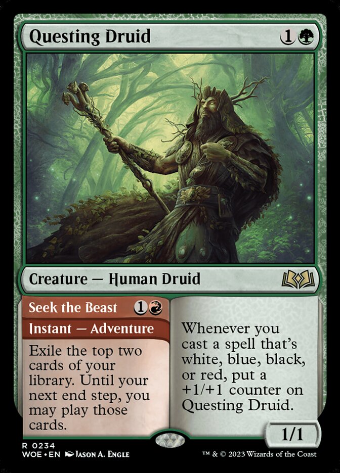 Questing Druid // Seek the Beast, Wilds of Eldraine · 0234