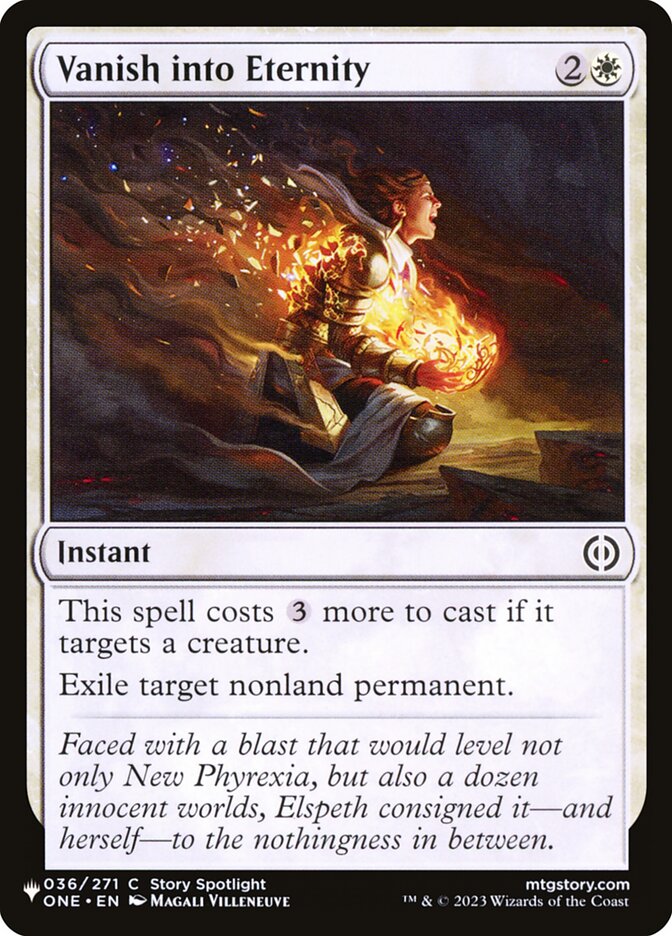 Vanish into Eternity, The List · one-36