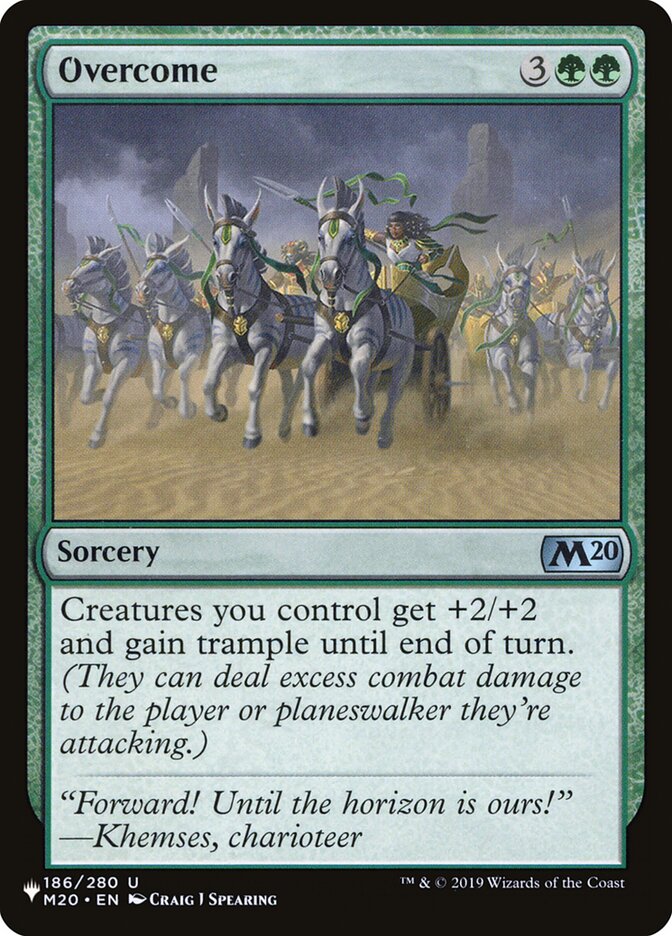 Overcome, The List · m20-186