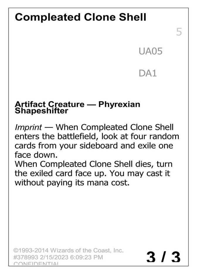 Compleated Clone Shell, Unknown Event · ua05a