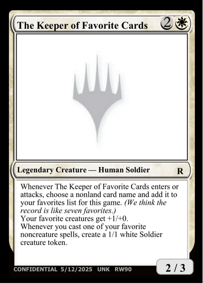 The Keeper of Favorite Cards, Unknown Event · rw90c