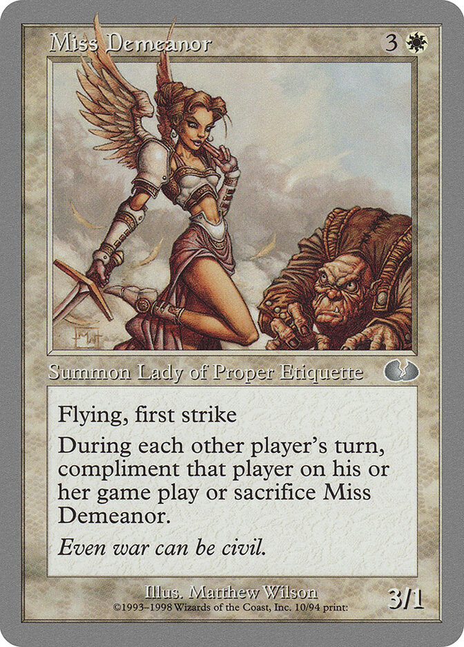 Miss Demeanor, Unglued · 10/94