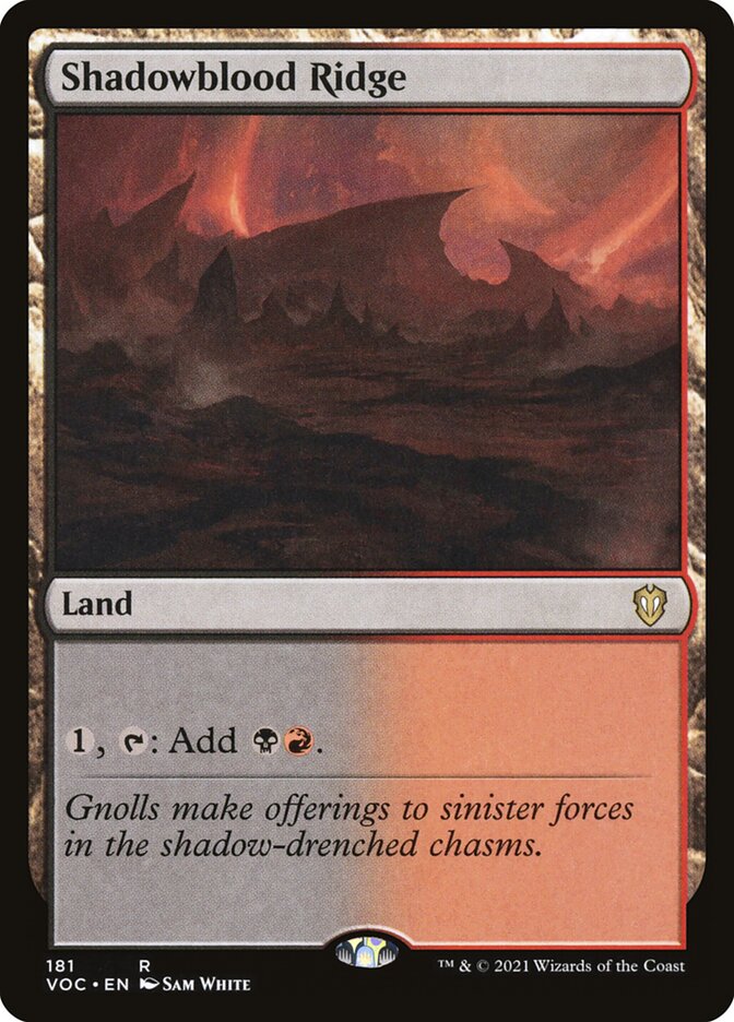 Shadowblood Ridge, Crimson Vow Commander · 181