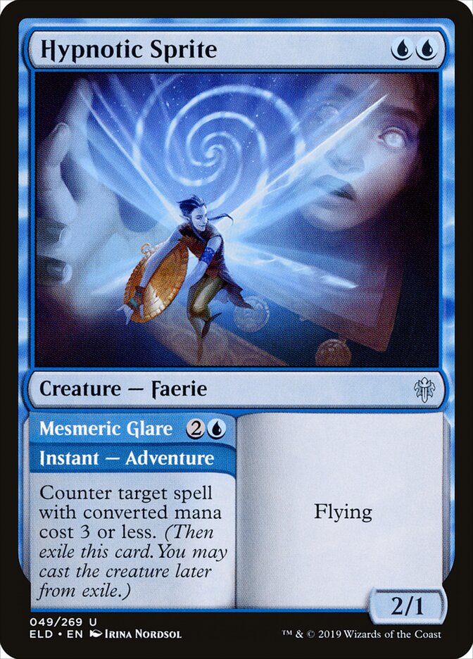 Hypnotic Sprite // Mesmeric Glare, Throne of Eldraine · 049/269