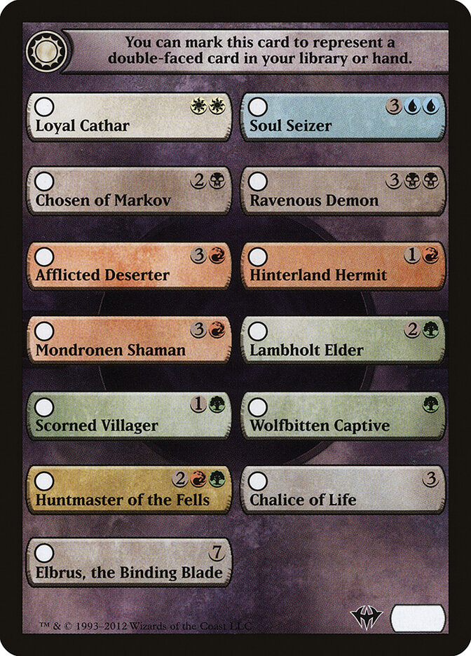 Dark Ascension Checklist, Dark Ascension Tokens · 4