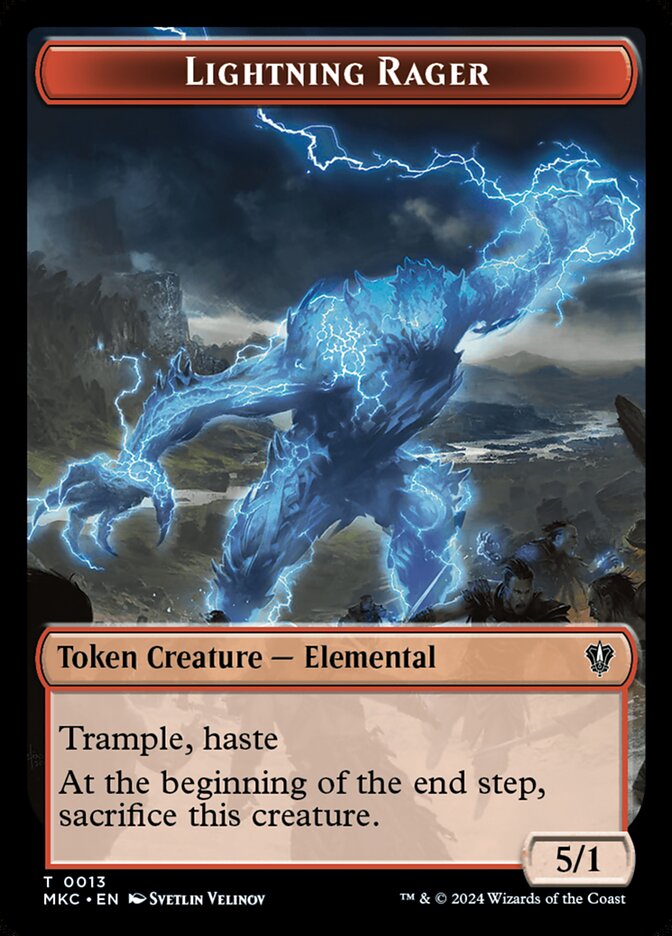 Lightning Rager, Murders at Karlov Manor Commander Tokens · 0013