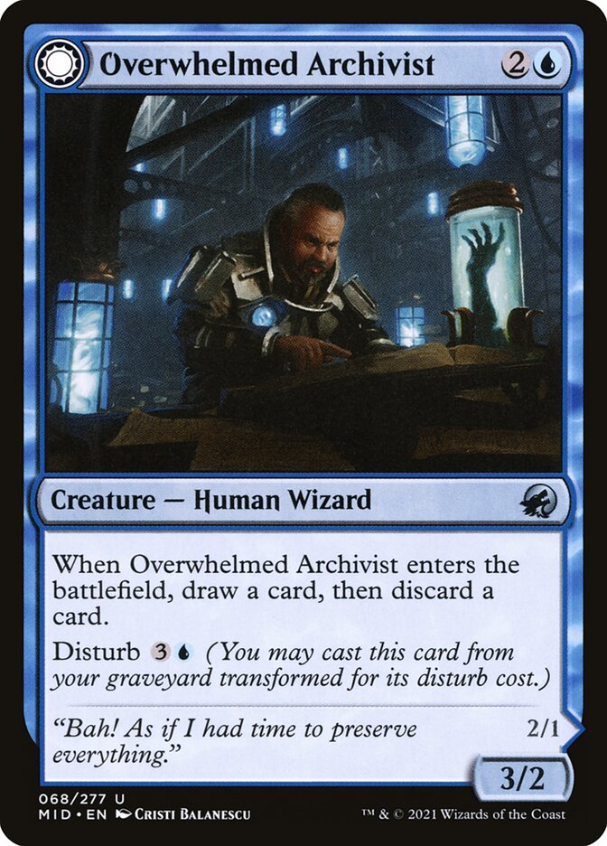 Overwhelmed Archivist // Archive Haunt, Innistrad: Midnight Hunt · 068/277
