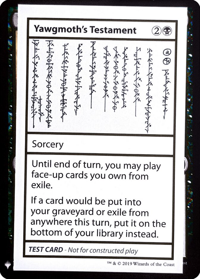 Yawgmoth's Testament, Mystery Booster Playtest Cards 2019 · 052/121