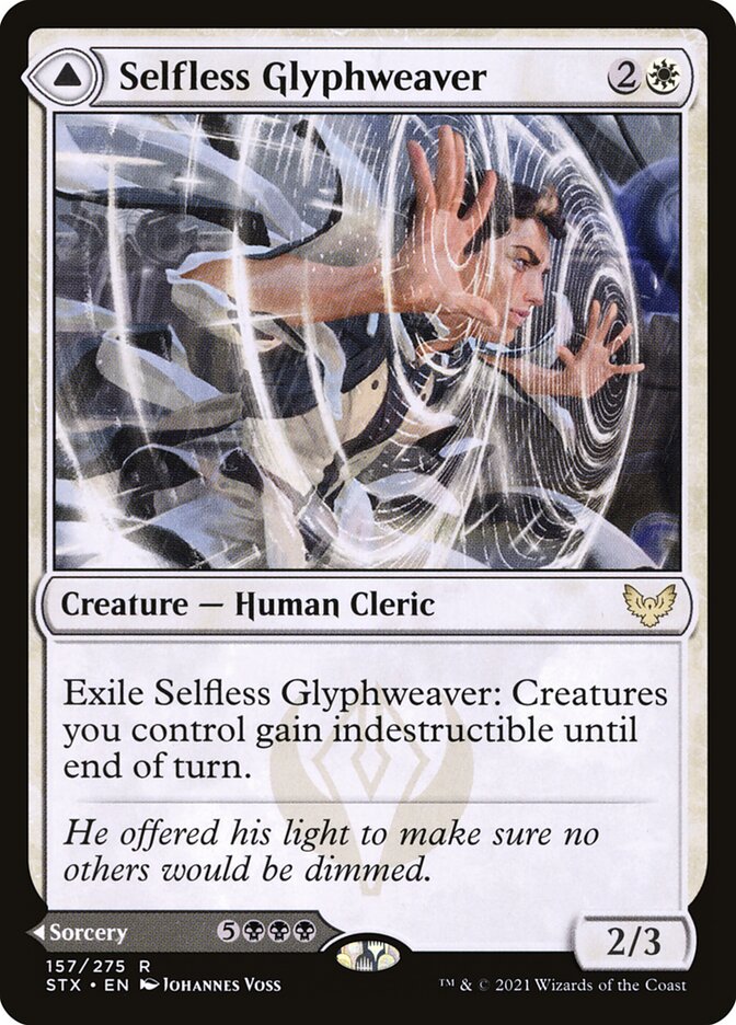 Selfless Glyphweaver // Deadly Vanity, Strixhaven: School of Mages · 157/275