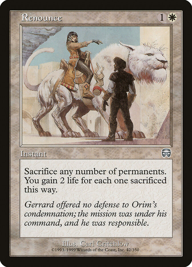 Renounce, Mercadian Masques · 42/350
