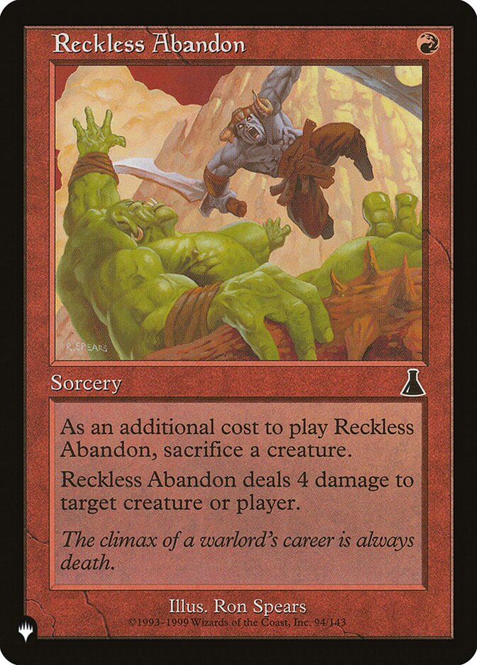 Reckless Abandon, The List · uds-94
