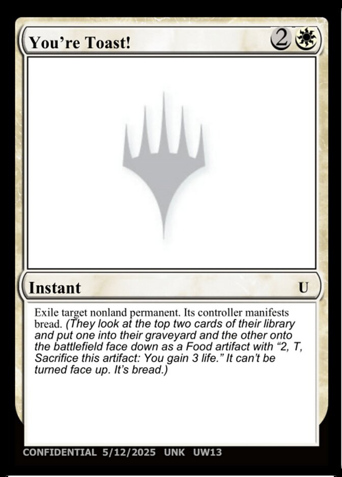 You're Toast!, Unknown Event · uw13