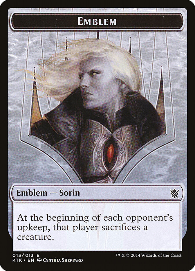 Sorin, Solemn Visitor Emblem, Khans of Tarkir Tokens · 013