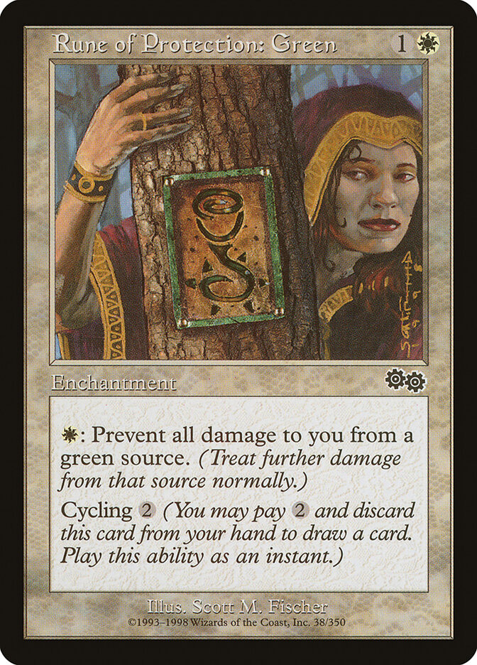 Rune of Protection: Green, Urza's Saga · 38/350