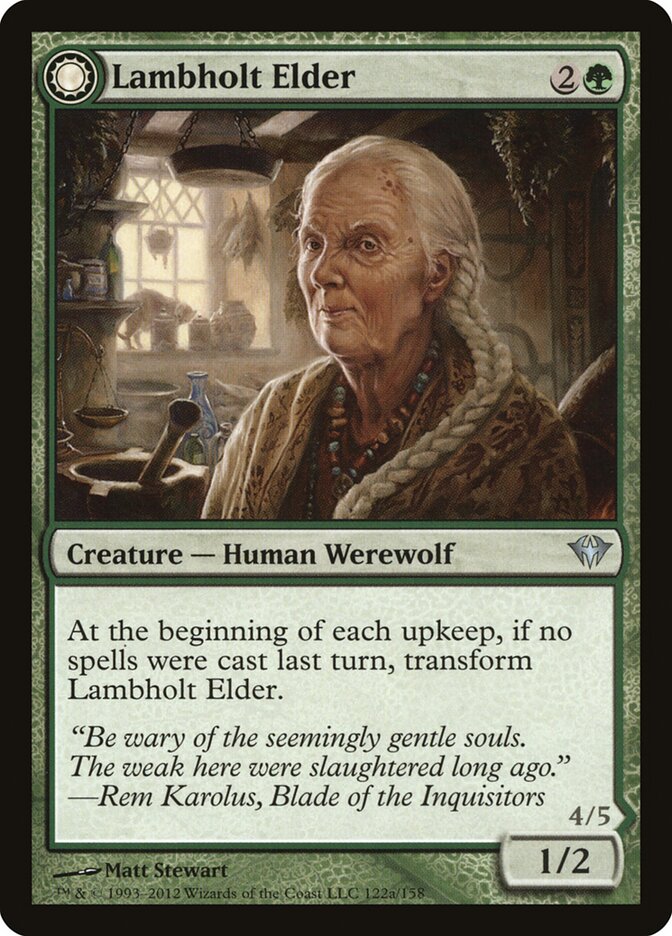 Lambholt Elder // Silverpelt Werewolf, Dark Ascension · 122/158