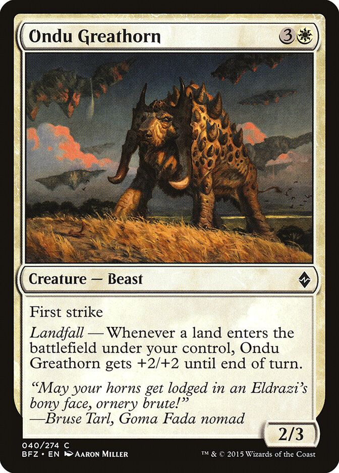 Ondu Greathorn, Battle for Zendikar · 040/274