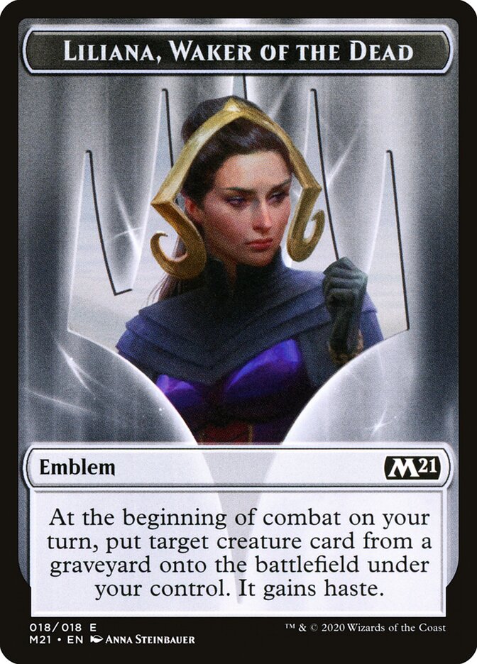 Liliana, Waker of the Dead Emblem, Core Set 2021 Tokens · 018