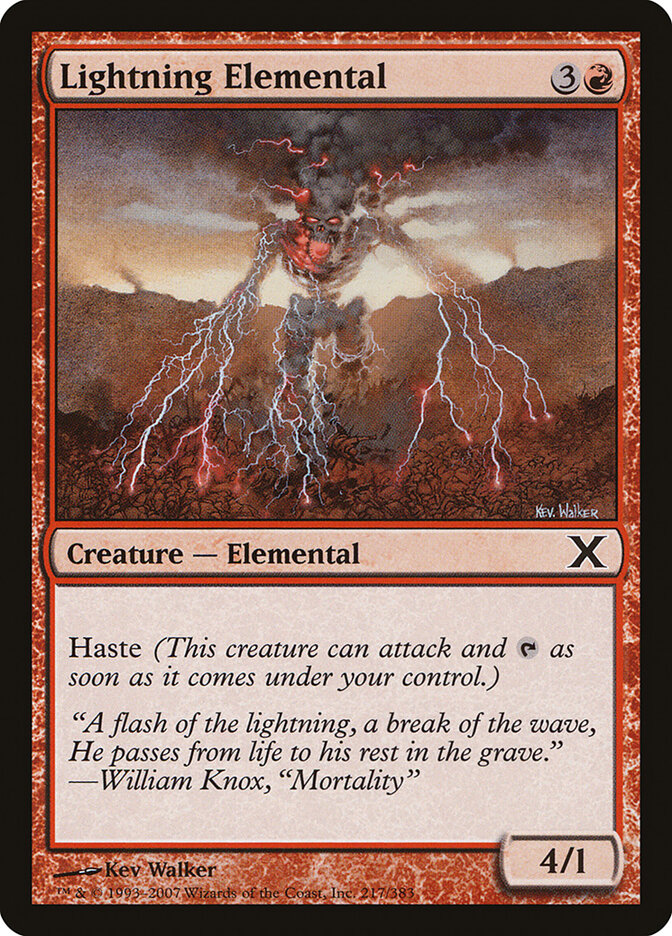 Lightning Elemental, Tenth Edition · 217/383