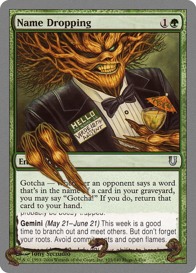 Name Dropping, Unhinged · 105/140