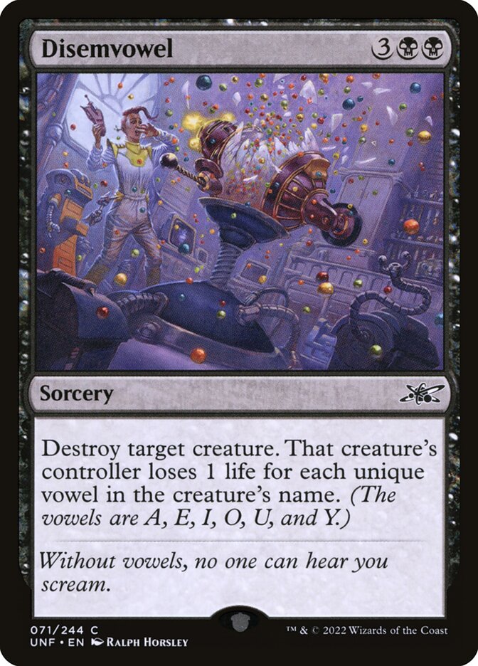 Disemvowel, Unfinity · 071/244