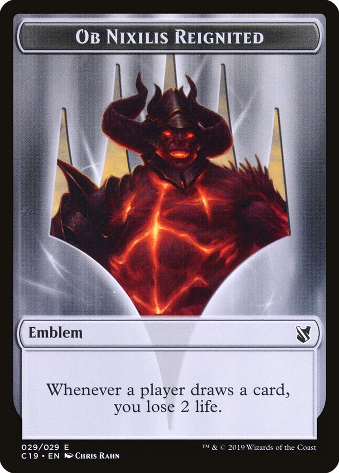 Ob Nixilis Reignited Emblem, Commander 2019 Tokens · 029