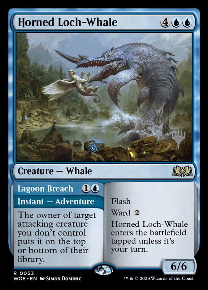 Horned Loch-Whale // Lagoon Breach, Wilds of Eldraine Promos · 0053